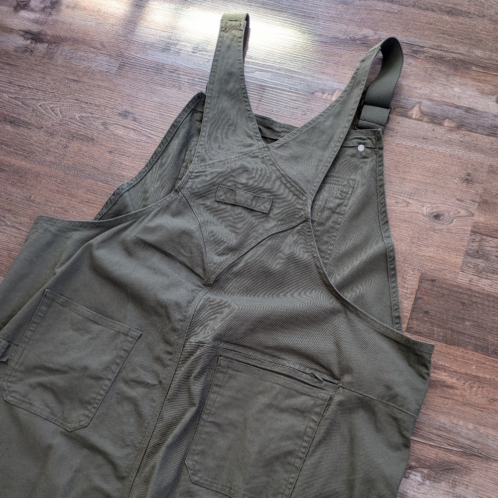 Duluth Trading Women's DuluthFlex Fire Hose Bib Overalls Vintage Green XXL x 31 - Picture 4 of 16